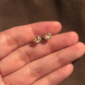 Pink stone stud earrings
